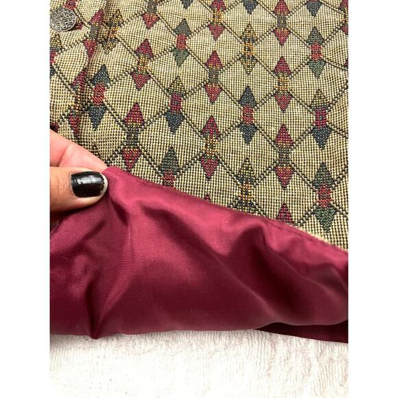 VTG Worthington Burgundy Vest MEDIUM | Square Design | NWT Retro 90s Y2K USA - Picture 8 of 12